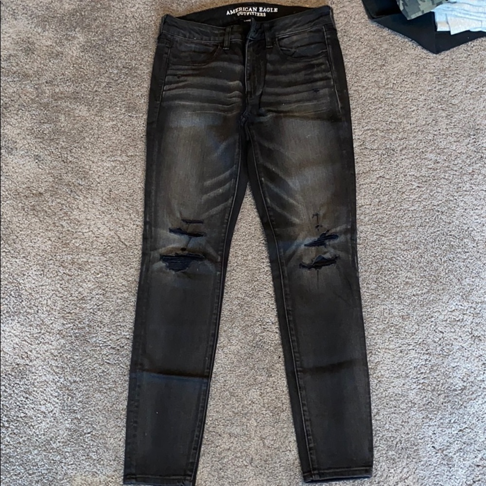 American eagle outrigger stretch ripped jeans